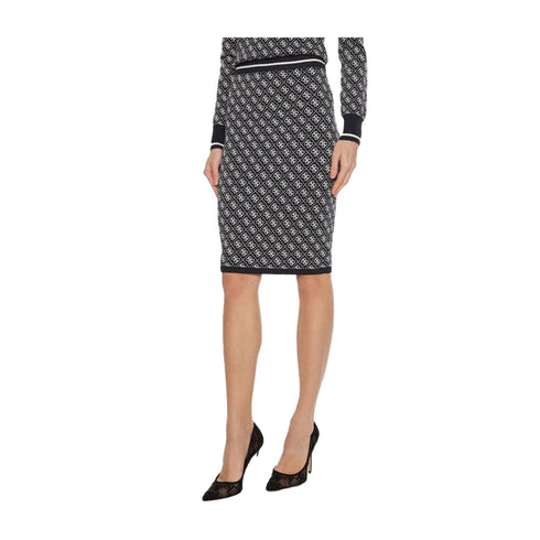 Guess Gonna corta Gonna Donna Leena con logo Nero - Francavilla Moda